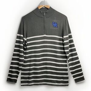 University Of Kentucky Sweater Womens Med 1/4 Zip Gray Pullover Game Day Couture